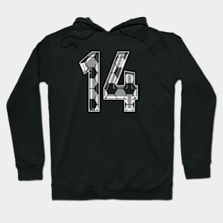 Soccer Number 14 Soccer Jersey #14 Soccer Mom Player Fan Hoodie